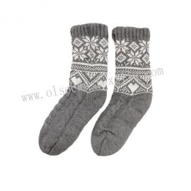 WOMENS KNITTED FUZZY LONG BOOT SOCKS