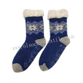 WOMEN KIDS WINTER WARM KNITTED SOCKS GRIPPER