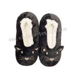 LADIES ANIMAL SHERPA LINER SLIPPER SOCKS