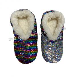 FASHION REVERSIBLE SEQUINS SLIPPER SOCKS